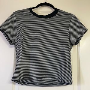 Black and White Striped Crop Top